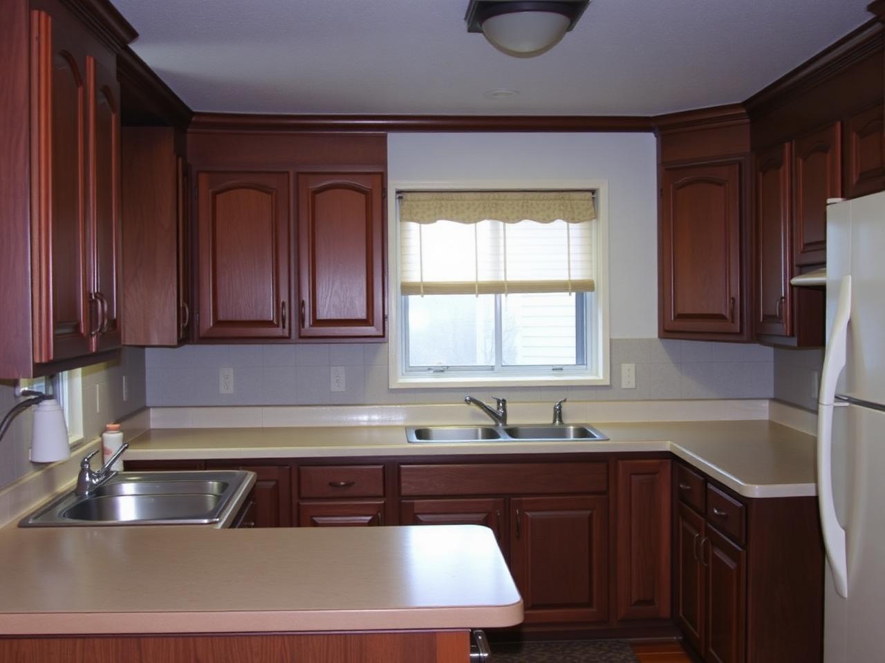 Dark kitchen → bright kitchen — before